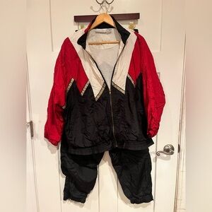 Red and Black Windbreaker Tracksuit size 1x